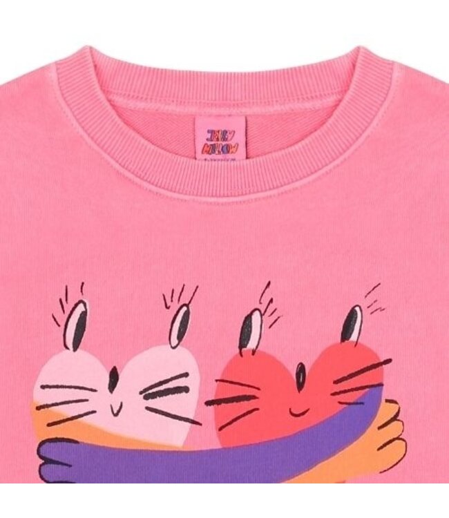 Jelly Mallow Together pigment ruffled sweatshirt