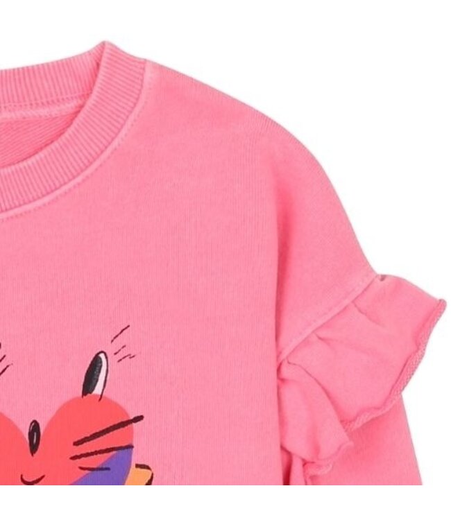 Jelly Mallow Together pigment ruffled sweatshirt