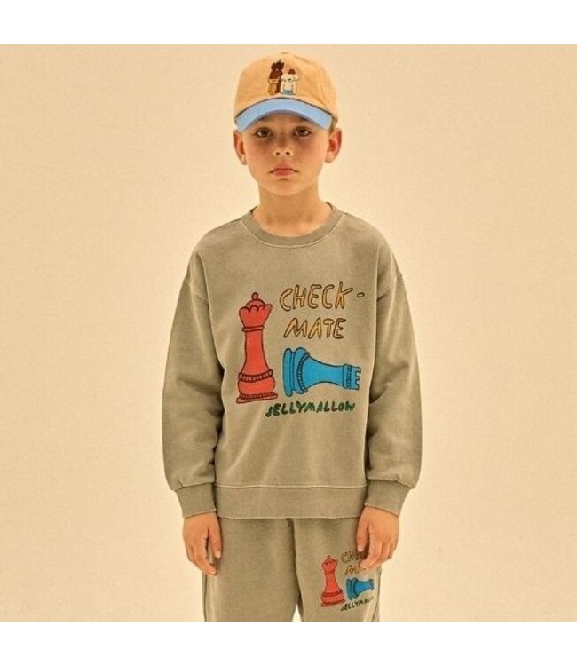 Jelly Mallow Check mate pigment sweatshirt