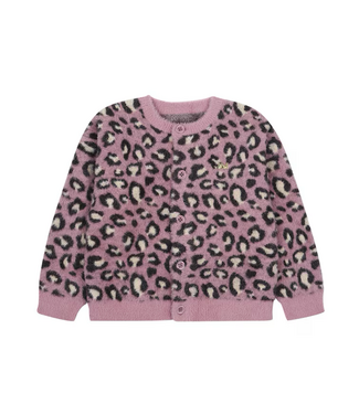 Jelly Mallow Cozy leopard cardigan purple