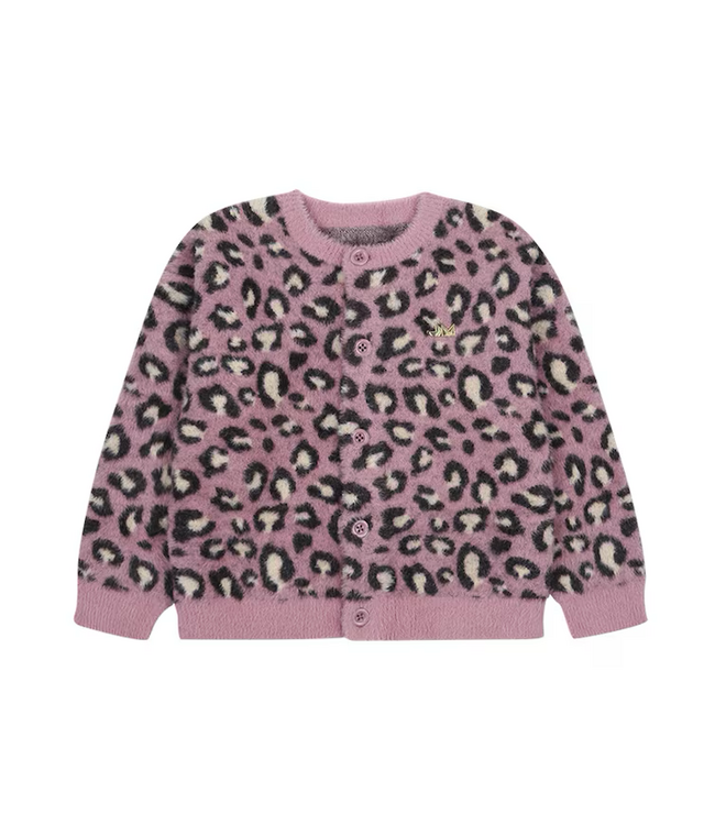 Jelly Mallow Cozy leopard cardigan purple