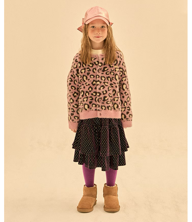 Jelly Mallow Cozy leopard cardigan purple