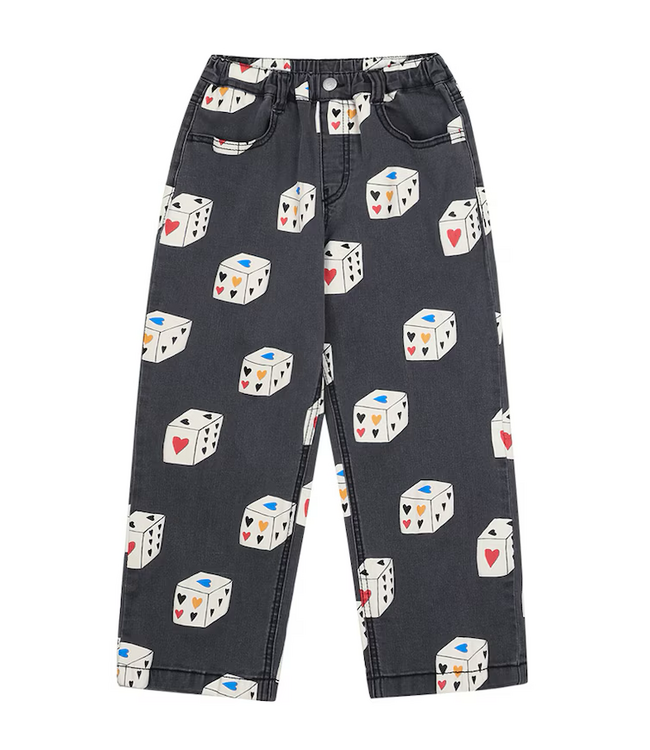 Jelly Mallow Heart dice denim pants