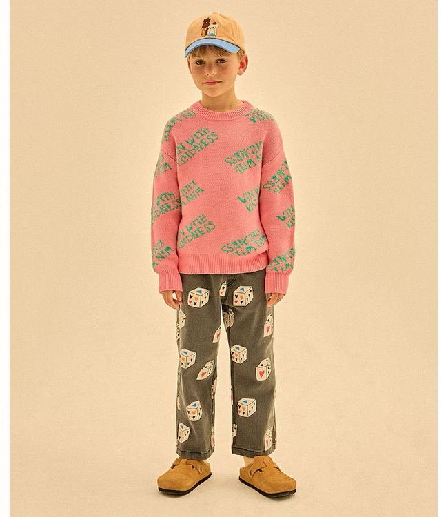 Jelly Mallow Heart dice denim pants