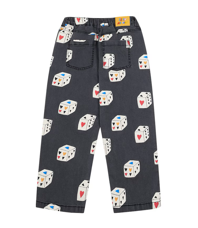 Jelly Mallow Heart dice denim pants
