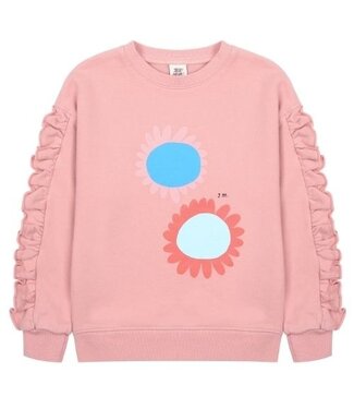 Jelly Mallow Flower ruffled sweatshirt