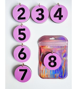 ByMelo Los cijfer verjaardagsketting Paars/glitter