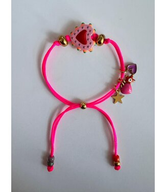 ByMelo Armbandje Liefde roze (touw)