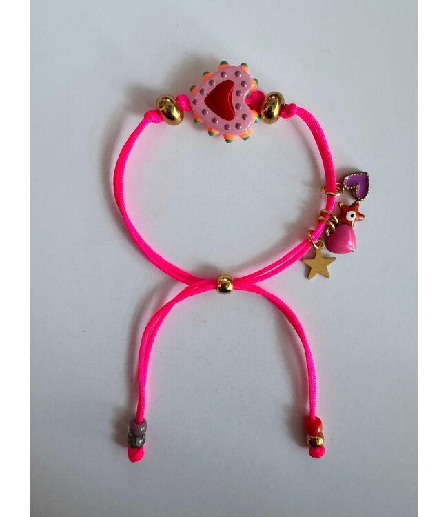 ByMelo Armbandje Liefde roze (touw)