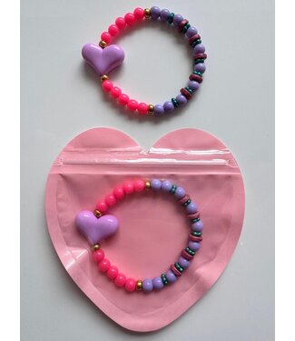 ByMelo Armbandje hart paars