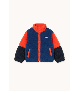 Tiny Cottons Color block polar sherpa jacket Summer red