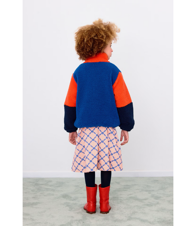 Tiny Cottons Color block polar sherpa jacket Summer red