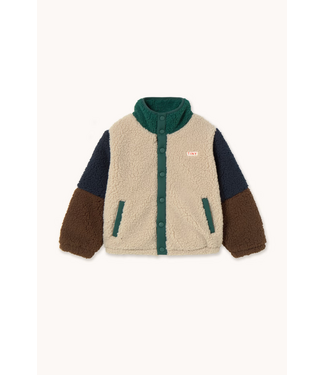 Tiny Cottons Color block polar sherpa jacket Dark green