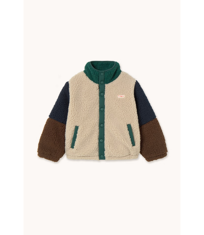 Tiny Cottons Color block polar sherpa jacket Dark green