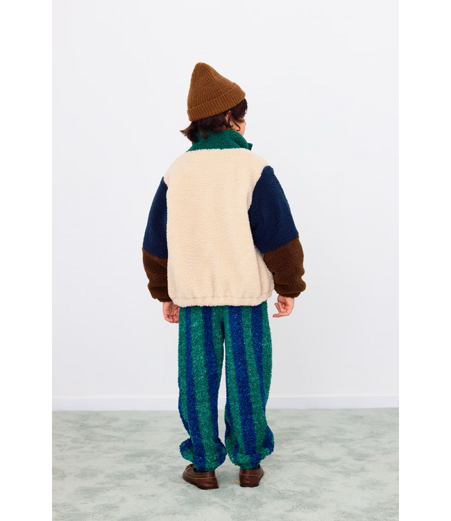 Tiny Cottons Color block polar sherpa jacket Dark green