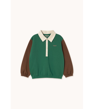 Tiny Cottons Color block polo sleeve tee Dark green