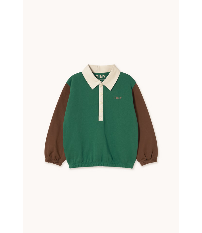Tiny Cottons Color block polo sleeve tee Dark green