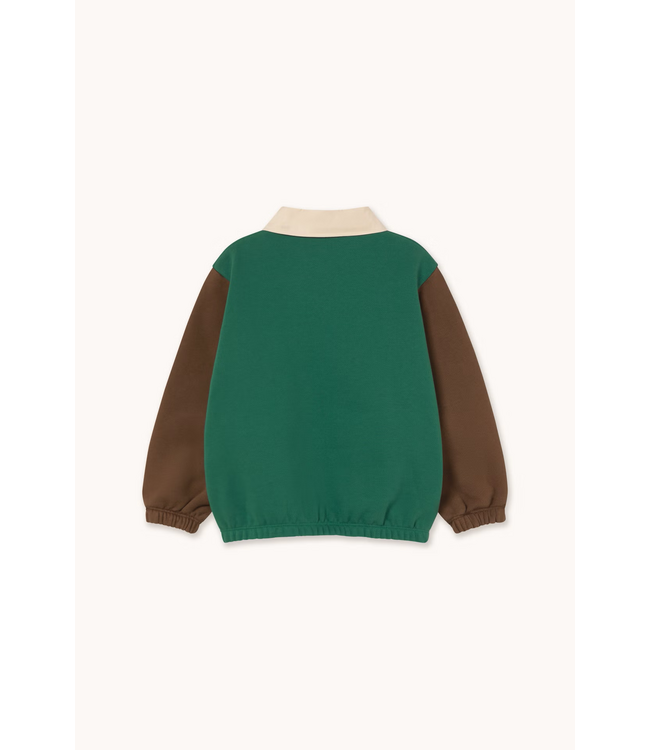Tiny Cottons Color block polo sleeve tee Dark green