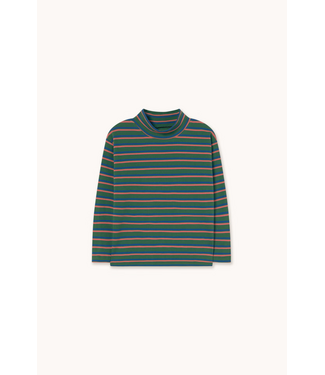 Tiny Cottons Duo stripes rib mockneck Dark green