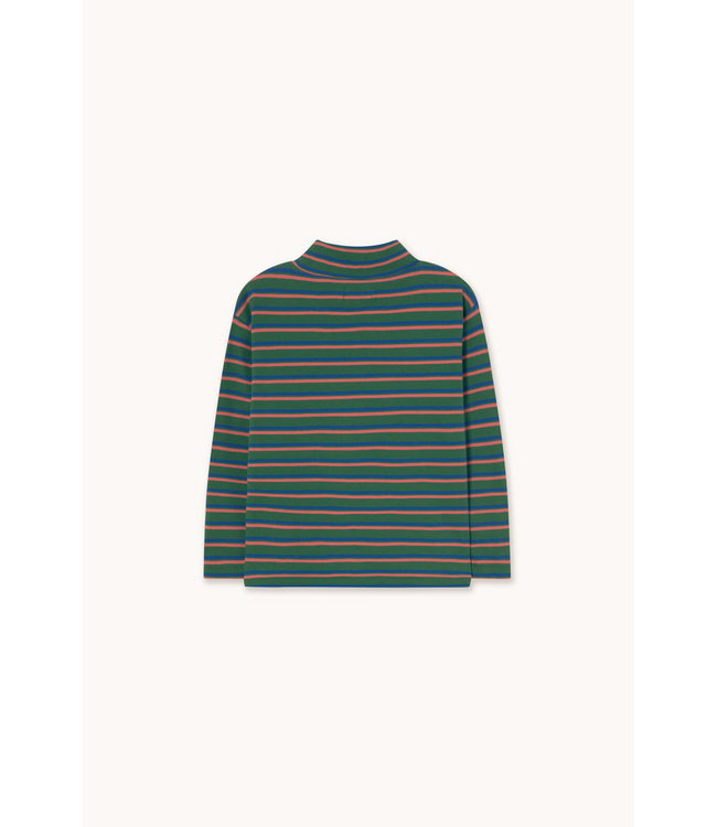 Tiny Cottons Duo stripes rib mockneck Dark green