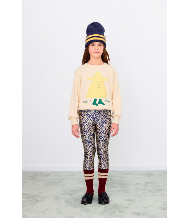 Tiny Cottons Small flowers shiny pant Navy