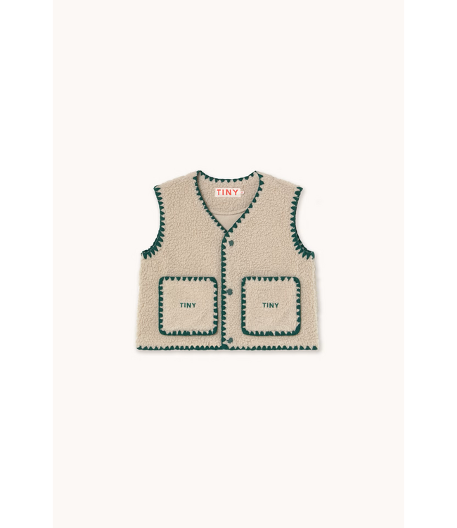 Tiny Cottons Sherpa vest Dark vanilla