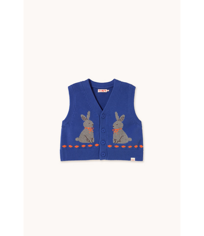 Tiny Cottons Rabbits vest Dark blue