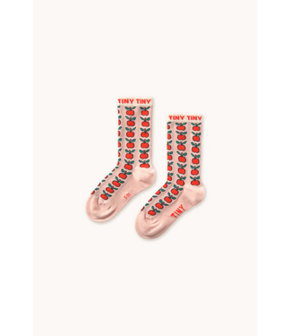 Tiny Cottons Apples medium socks Wild rose