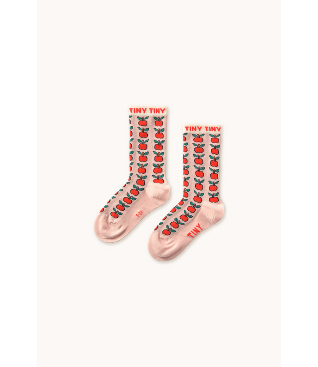 Tiny Cottons Apples medium socks Wild rose