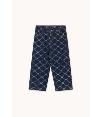 Tiny Cottons Flower grid straight jeans