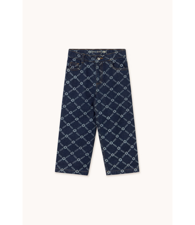 Tiny Cottons Flower grid straight jeans