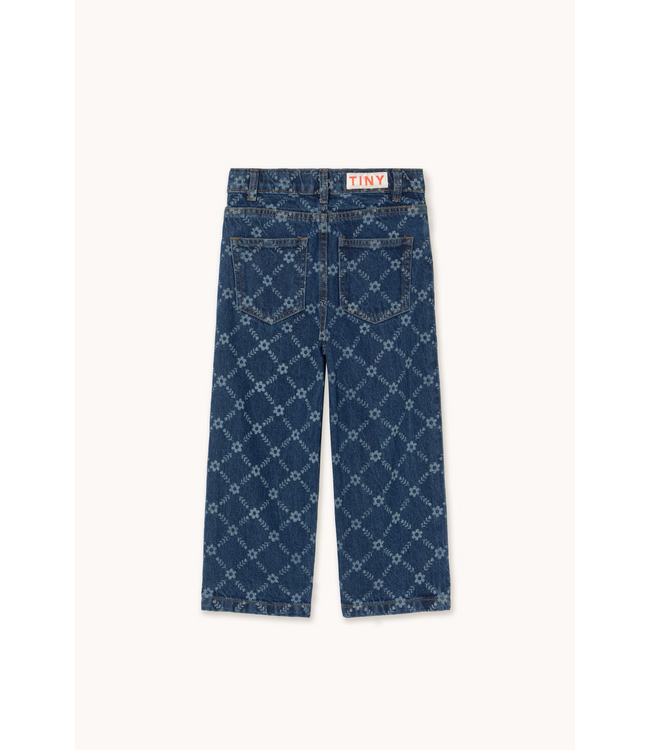Tiny Cottons Flower grid straight jeans
