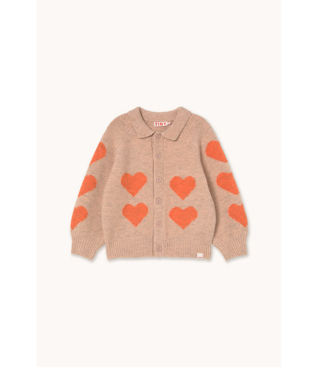 Tiny Cottons Hearts cardigan wild rose