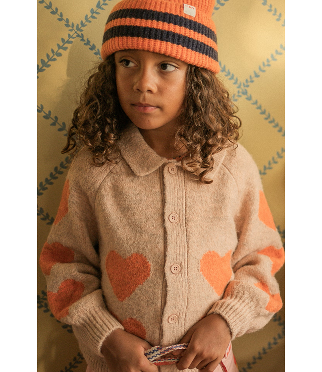 Tiny Cottons Hearts cardigan wild rose