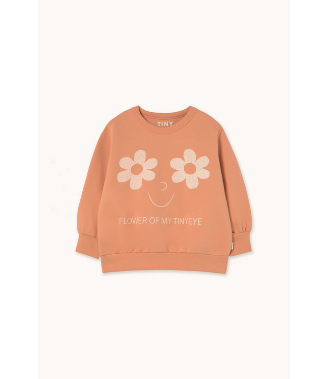 Tiny Cottons Flowers eyes graphic sweatsshirt light rust