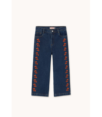 Tiny Cottons Cherries embroidered jeans navy