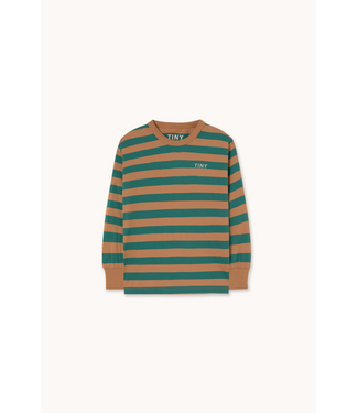Tiny Cottons Stripes sleeve knit tee dark green