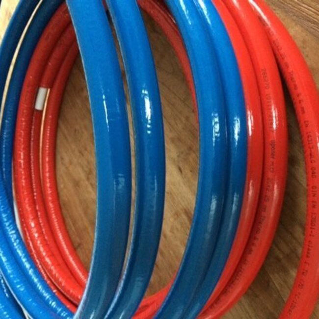 Uponor Uponor buis ø16mm geïsoleerd - 6mm rood/blauw - 5 tot 25 meter