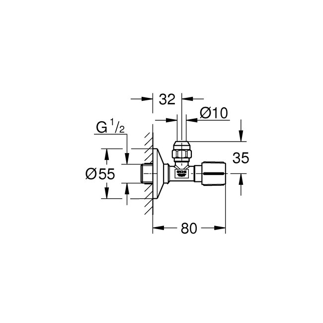 Grohe STOPKRSAN 1/2X3/8 KNEL