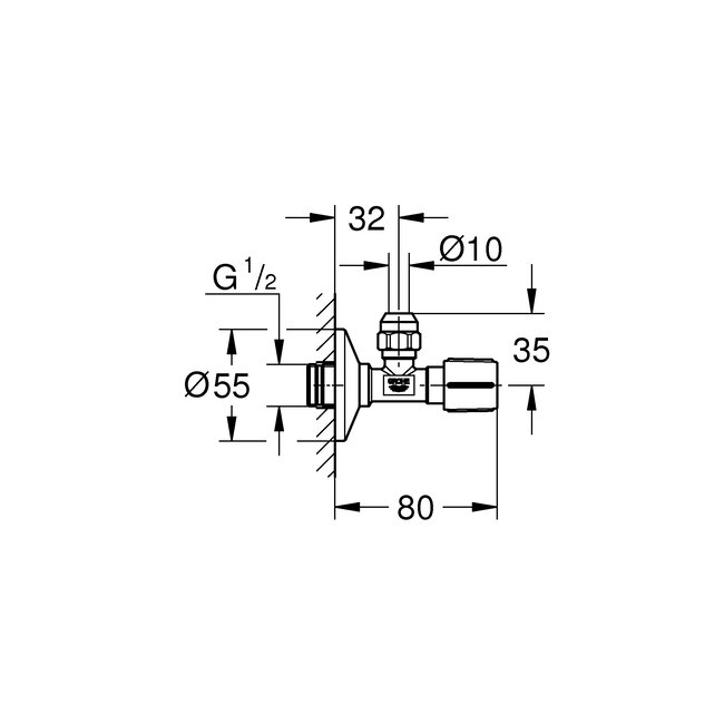 Grohe STOPKRSAN 1/2X3/8 TEFL KN