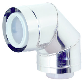 Ubbink Ubbink Rolux concentrische bocht 45° Ø80/125 mm PP/INOX voor buitenwandsysteem