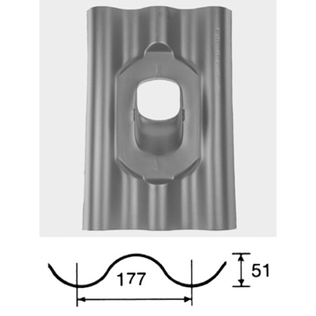 Ubbink Ubbink doorvoerpan Ø166 mm Eternit 177x51 25°-45° Stormpan 44