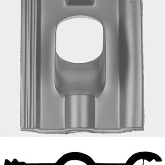 Ubbink Ubbink dakdoorvoerpan, type finkenberger/frankfurter, 125mm, gatdiameter 131, 35-55Â° kunststof, 2-pan(nen), verticale doorvoer