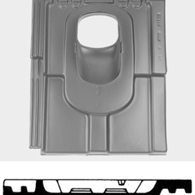 Ubbink Ubbink dakdoorvoerpan 131 Tuile du Nord 3 kops 25-45° 4-pans FB zwart