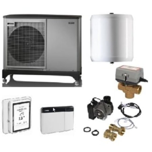 Solar Hybride plus warmtepompset, uitbreidingsset zonder cv-ketel, lucht/water, monoblock, max 6,8kW, -7/35