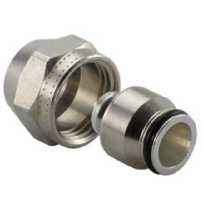 Uponor Uponor aansluit koppeling 20 x 2,25mm - 3/4" euroconus. Met metalen tule. Voor aluminium kunststof buis ( AKB / alu-pex )