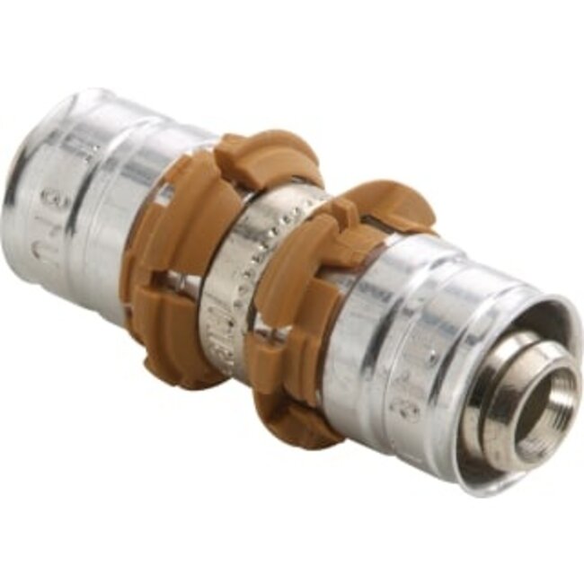 Uponor Uponor S-press, fitting, recht, 1-delig, hoek 0Â°, aansluiting 1: 14mm persmof, aansluiting 2: 14mm persmof