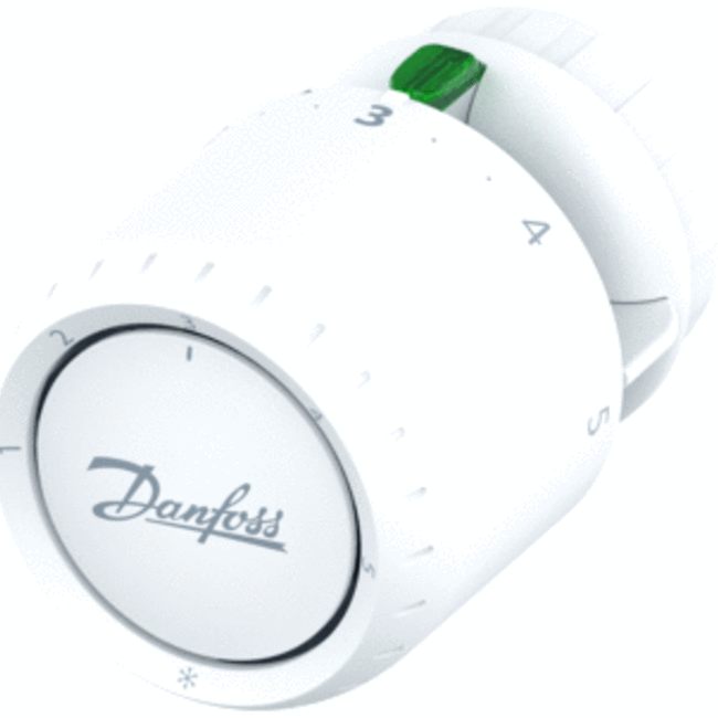 Danfoss BV DANF radiatorthermostaatknop recht, wit, m/diefstalbeveiliging