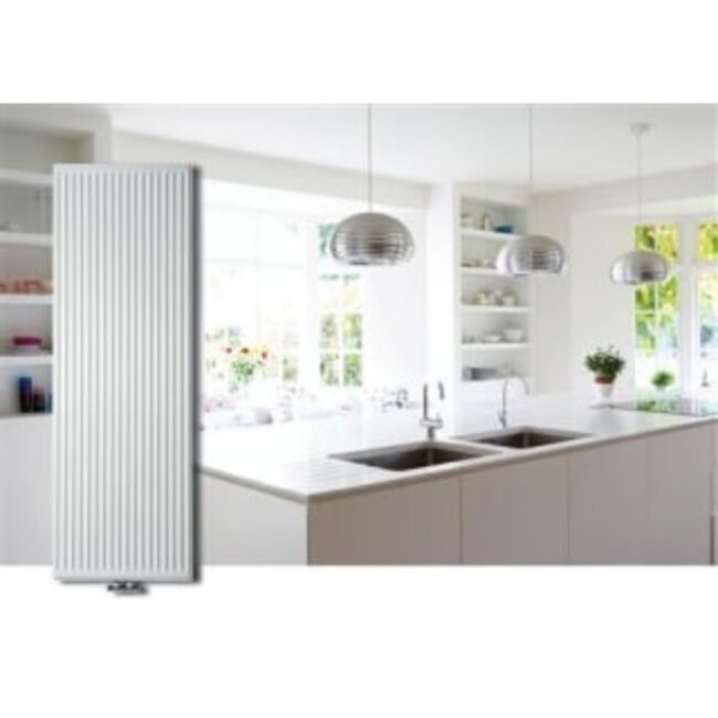 Thermrad Thermrad Vertical Compact paneelradiator 2095W, 4 aansluitingen, hxdxl 2000x22x500mm, glans wit RAL9016