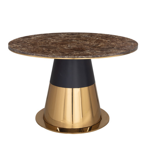 Richmond Interiors Eettafel Rollos rond 130Ø (Brushed Gold) Richmond Interiors Eettafel Rollos rond 130Ø (Brushed Gold)